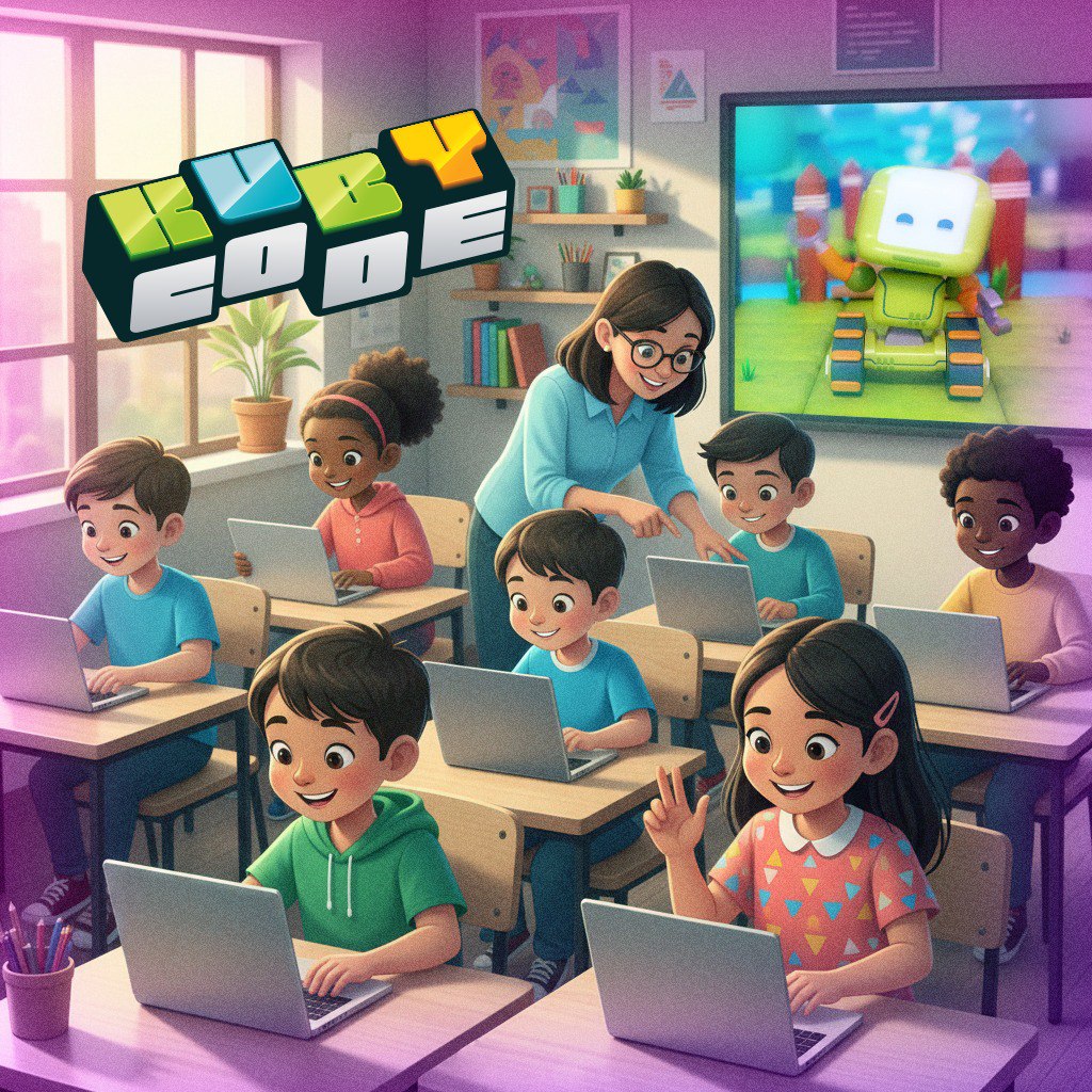 Niños aprendiendo programación con Kubycode